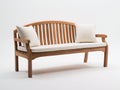 Banc de jardin - Teck-Tissu - 142x64x93 cm - Marron-Écru - Style classique