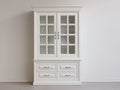 Vitrine - Bois-Verre - 104x46x192 cm - Blanc - Style classique