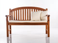 Banc de jardin - Bois-Tissu - 124x61x92 cm - Marron-Écru - Style classique