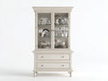 Vitrine - Bois-Verre - 96x44x192 cm - Blanc cassé - Style classique