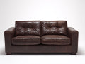 Canapé 2 places - Similicuir - 166x86x83 cm - Brun foncé - Style vintage