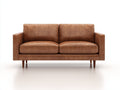 Canapé 2 places - Cuir - 160x82x81 cm - Camel - Style moderne