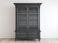 Vitrine - Bois-Verre - 110x47x200 cm - Gris foncé - Style traditionnel