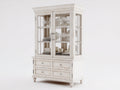 Vitrine - Bois-Verre - 104x45x194 cm - Blanc vieilli - Style campagne