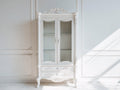 Vitrine - Bois-Verre - 92x43x198 cm - Blanc ivoire - Style baroque