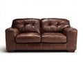 Canapé 2 places - Cuir - 168x92x84 cm - Brun foncé - Style vintage