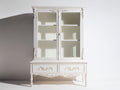 Vitrine - Bois-Verre - 112x46x188 cm - Blanc ivoire - Style baroque