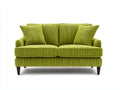 Canapé 2 places - Velours côtelé - 171x86x86 cm - Vert anis - Style contemporain