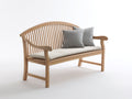 Banc de jardin - Teck-Tissu - 129x62x91 cm - Marron clair-Écru - Style élégant