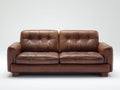 Canapé 2 places - Similicuir - 168x88x87 cm - Marron - Style vintage