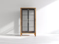 Vitrine - Bois-Verre - 78x40x176 cm - Marron naturel-Noir - Style moderne