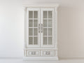 Vitrine - Bois-Verre - 110x47x198 cm - Blanc - Style classique