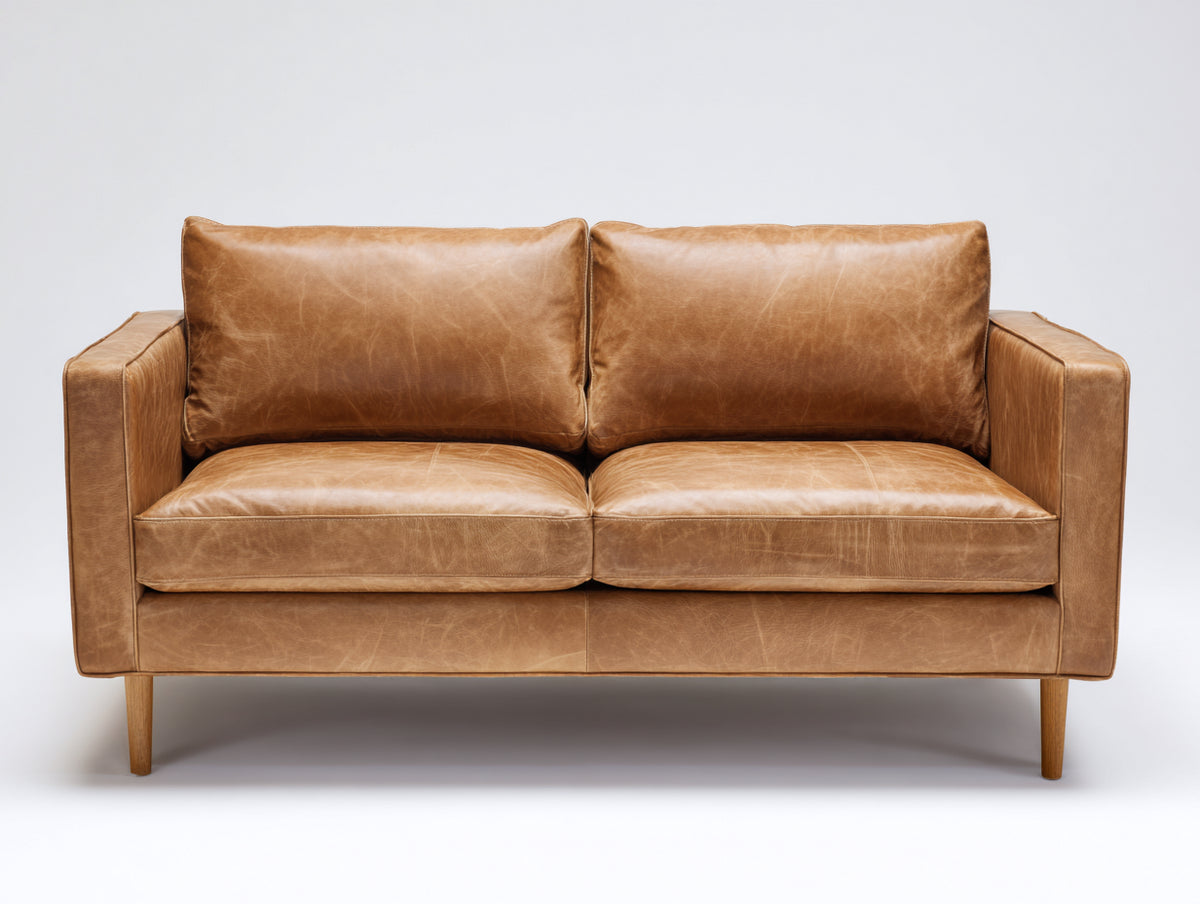 Canapé 2 places - Similicuir - 170x88x85 cm - Cognac - Style moderne