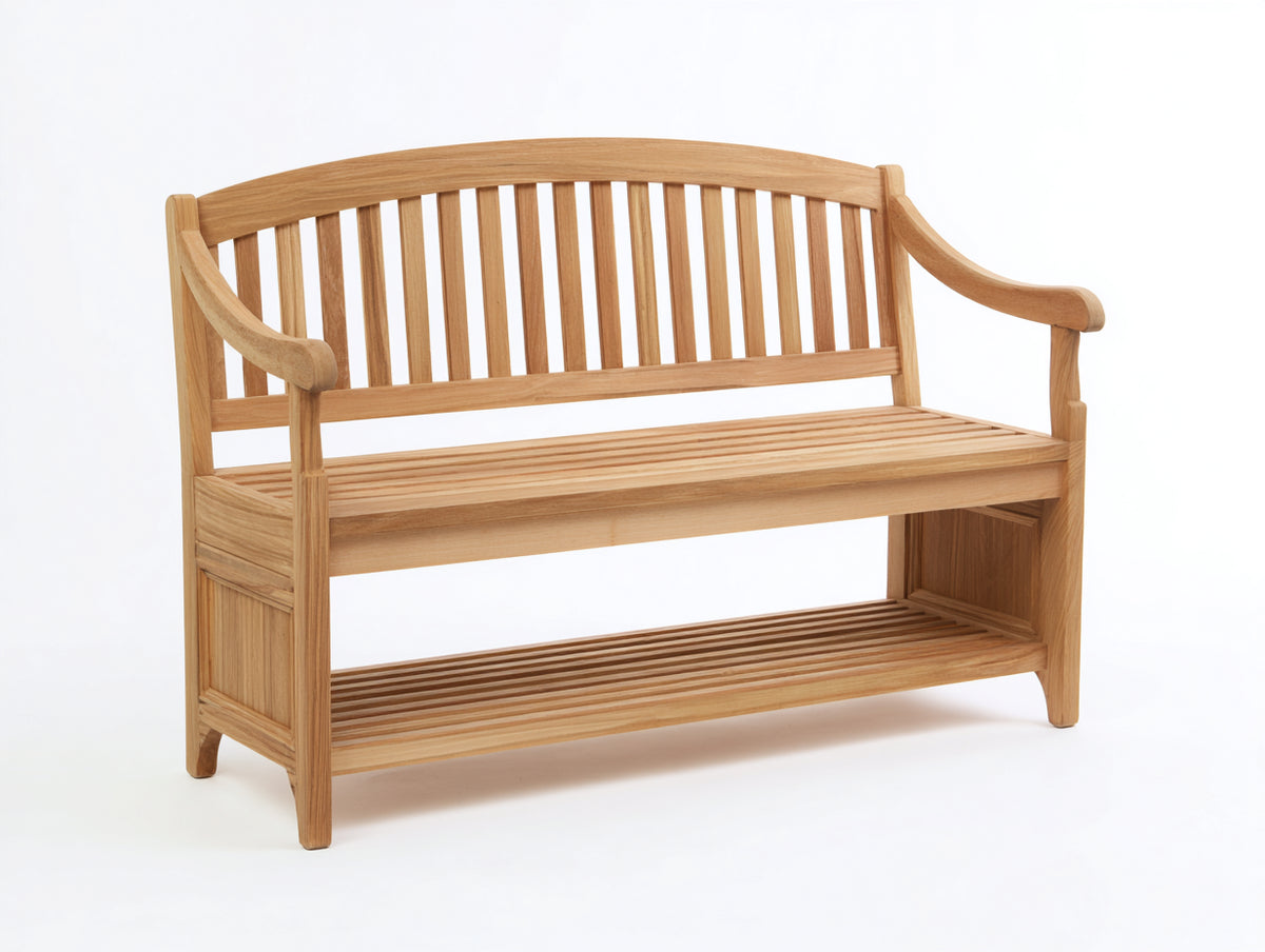 Banc de jardin - Teck - 137x61x92 cm - Marron doré - Style naturel