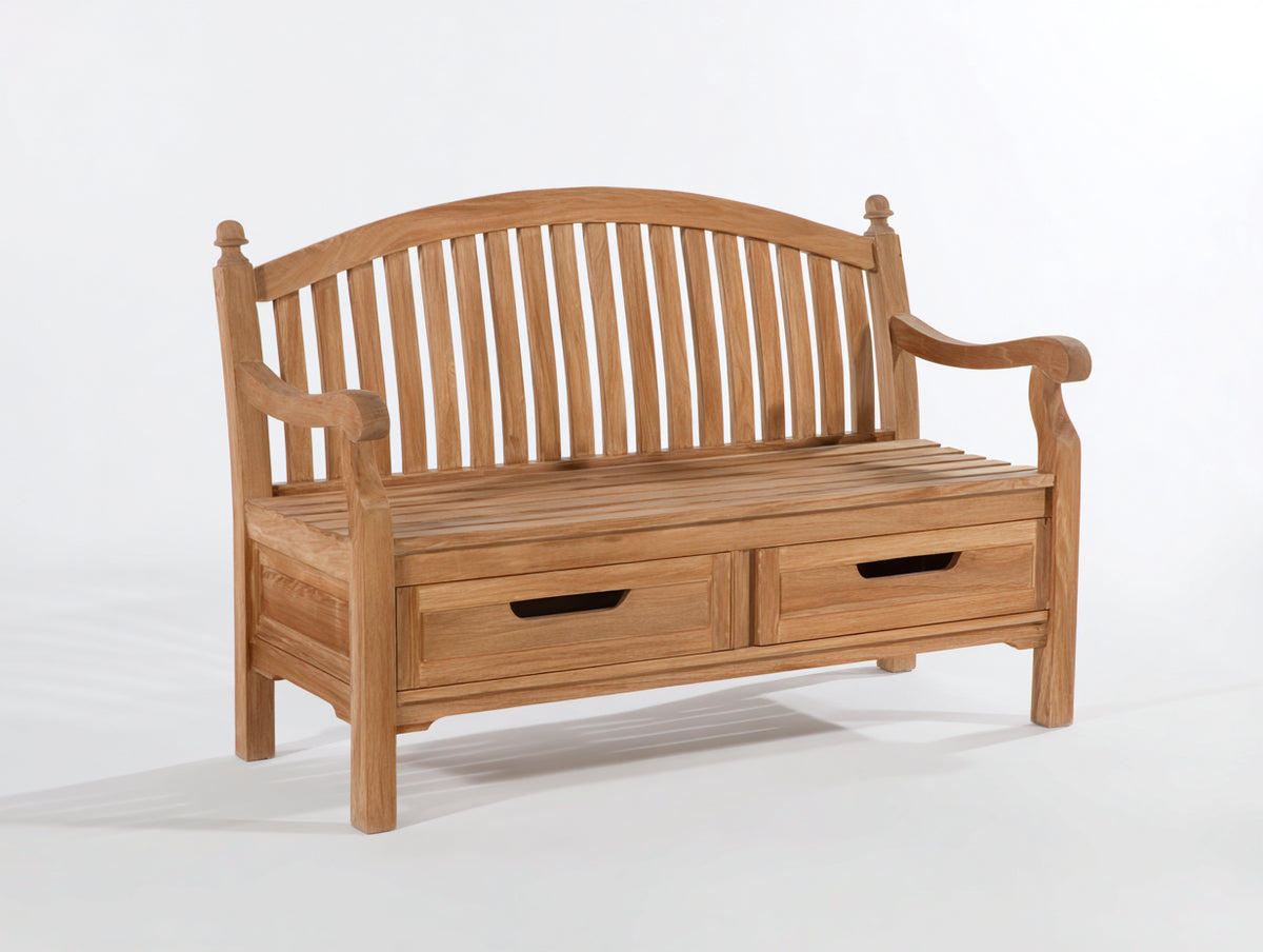 Banc de jardin - Teck - 131x61x94 cm - Marron clair - Style classique