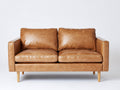 Canapé 2 places - Similicuir - 158x86x83 cm - Camel - Style contemporain