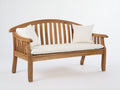 Banc de jardin - Teck-Tissu - 137x63x92 cm - Marron-Écru - Style élégant