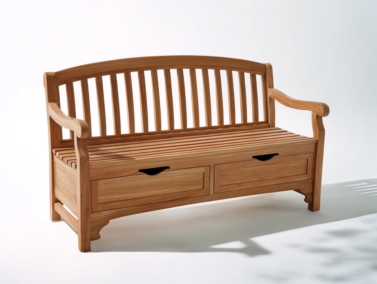 Banc de jardin - Teck - 136x62x92 cm - Marron - Style traditionnel