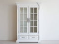 Vitrine - Bois-Verre - 102x45x191 cm - Blanc - Style traditionnel