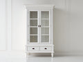 Vitrine - Bois-Verre - 88x41x186 cm - Blanc - Style maison de campagne
