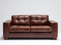 Canapé 2 places - Similicuir - 172x87x85 cm - Marron acajou - Style classique